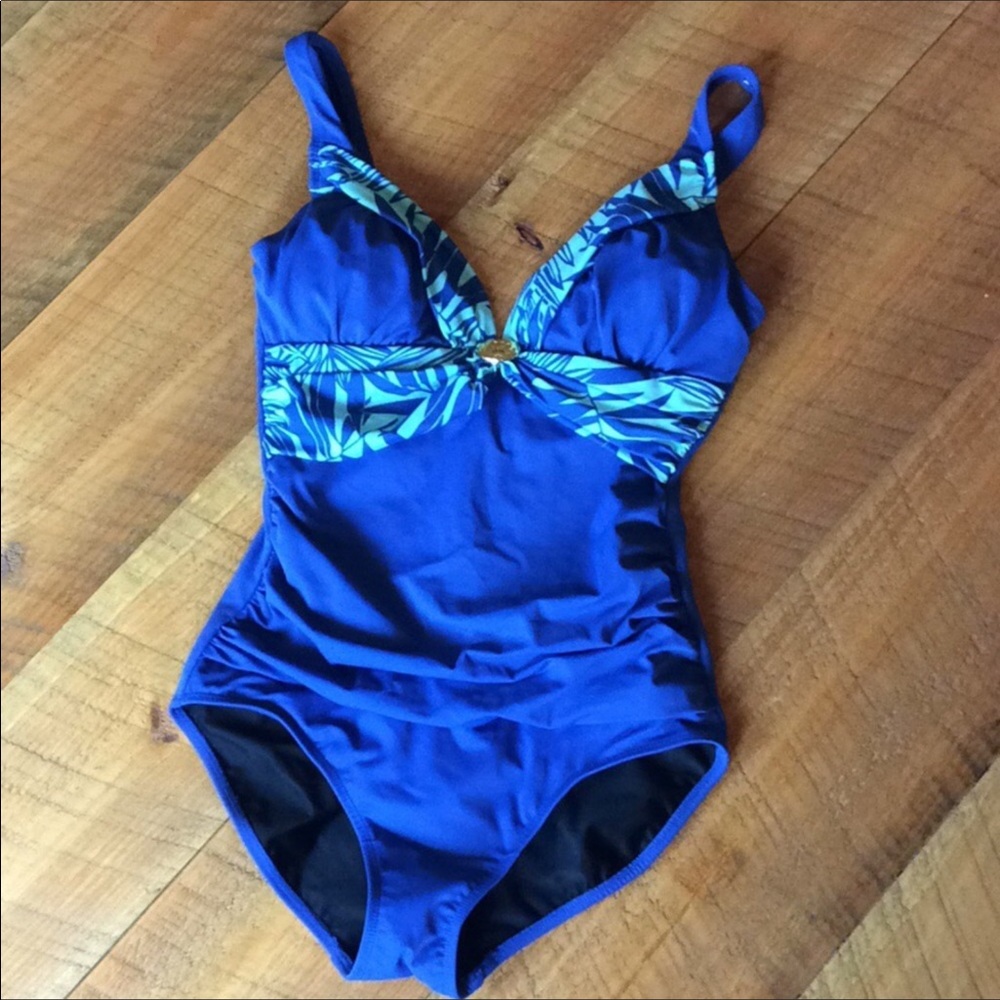 Jaclyn Smith blue one piece swimsuit Size 8